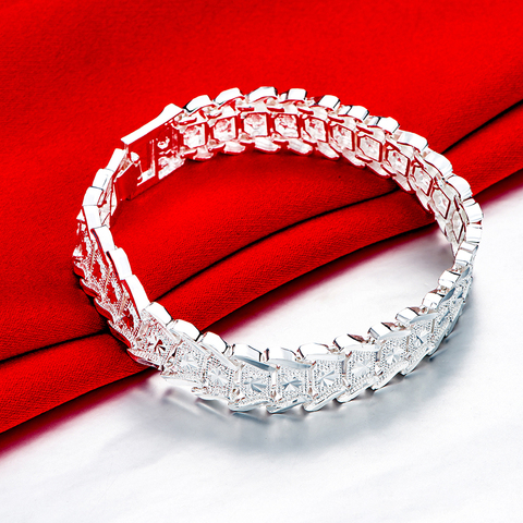 Beautiful Elegant wedding 925 Sterling silver women men chain Bracelet high quality fashion classic jewelry wholesale H506 ► Photo 1/4