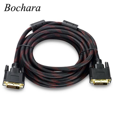 Bochara Nylon Braided Gold Plated DVI-D Cable ( 24+1Pin) Single Link Male to Male 1.5m 3m 5m 10m 15m 20m ► Photo 1/6