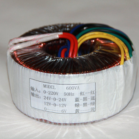 600VA input 220v to AC Double 22V 24V 26V 28V 32V and 12V and single 6V Copper toroidal audio transformer for amplifier board ► Photo 1/2