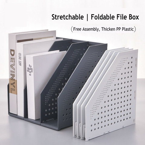 Creative Stretchable File Organizer Box Office Desk File Tray Foldable Magazine Holder Stand ► Photo 1/6