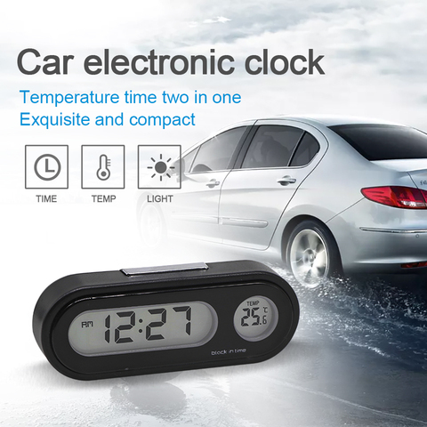 LOEN Auto Digital Clock Automobile Watch Automotive Car Thermometer Hygrometer Decoration Ornament Mini Clock In Car-Styling ► Photo 1/6