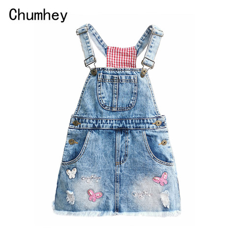 5-13T Girls Sundress Spring Summer Kids Overalls Pinafore Dress Denim Clothes Suspender Bib dresses Straps Children Clothing ► Photo 1/6