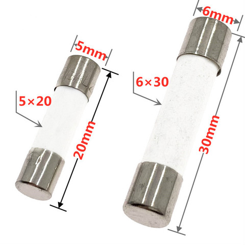 10pcs/lot  Sell 5*20mm 6*30mm Fast Blow Tube Fuses Mm 250V 0.1 0.2 0.3 0.5 1 2 3 4 5 6 8 10 15 20 25 30A AMP Fuse Ceramic Fuse ► Photo 1/5