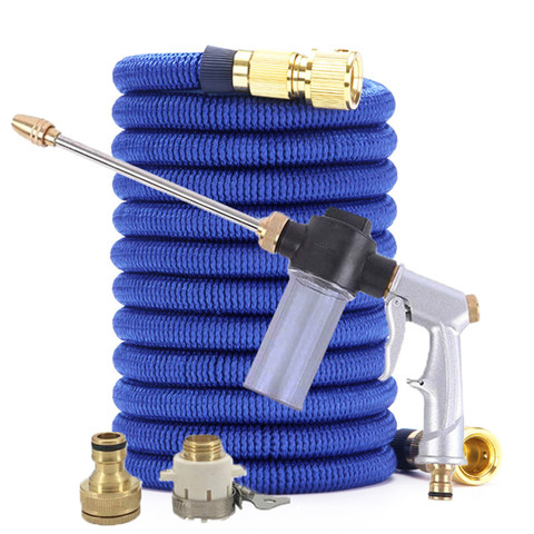 Water Gun Garden Hose Adjustable Nozzle Telescopic Magic Hose High Pressure Power Washing Machine Garden flower Cleaning Sprayer ► Photo 1/6