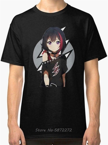 Bang Dream Ran Mitake Hentai Haven Chan Anime Girl Poppin'Party Black T-Shirt Outfit Tshirt Men Cotton Tees Tops Harajuku ► Photo 1/2