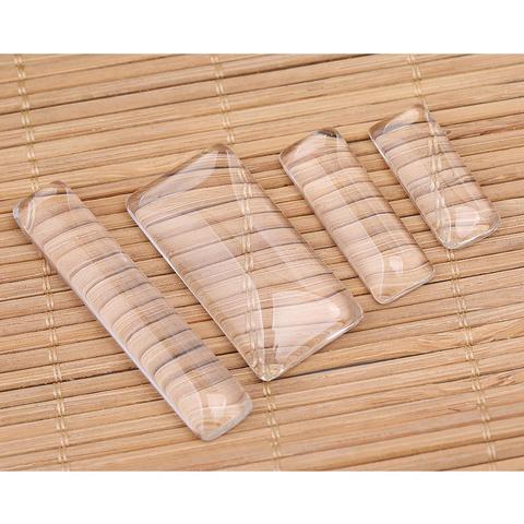 Clear cabochon glass rectangle 10x25mm 10x30mm 19x38mm 10x50mm diy flat back jewelry making findings ► Photo 1/1