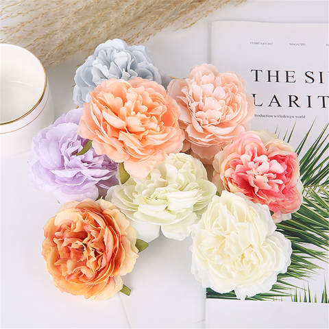 Blooming Peony Artificial Flowers Silk Peonies Flowers For Wedding Backdrop Flower Wall Birthday Cake Decorations Fake Flowers ► Photo 1/1