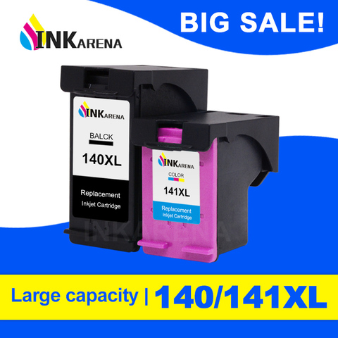 INKARENA 140XL 141XL Refilled Ink Cartridge Replacement for HP 140 141 Photosmart C4283 C4583 C4483 C5283 D5363 Deskjet D4263 ► Photo 1/5