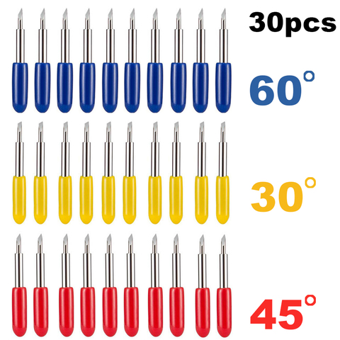 30pcs 30 45 60 Degree Roland Cricut Cutting Plotter Vinyl Cutter Knife Blades Offset Cricut Machine Milling Cutter Router Bit ► Photo 1/6