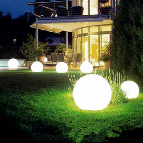 Led Solar Powered Bulb Lamp 33cm Outdoor Garden Panel Ball Lights Lawn Landscape
