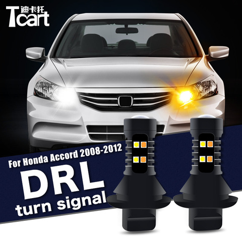 Car accessories For Honda Accord 8th 2008 2009 2010 2011 2012 Led Daytime Running Light turn drl 2in1 ► Photo 1/6