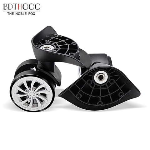 1 Pair Swivel Universal Wheel Replacement Luggage Wheels Black Double row Wheels for suitcases A57-FSL ► Photo 1/5