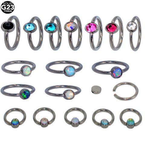 1PC 100% G23 Titanium Ear Septum Piercing Nose Ring Gem Ball BCR Piercings CBR Helix Tragus Labret Rings Piercings Body Jewelry ► Photo 1/6