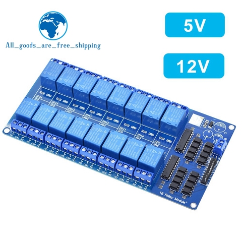 TZT  5V 12V 16 Channel Relay Module for arduino ARM PIC AVR DSP Electronic Relay Plate Belt optocoupler isolation ► Photo 1/6