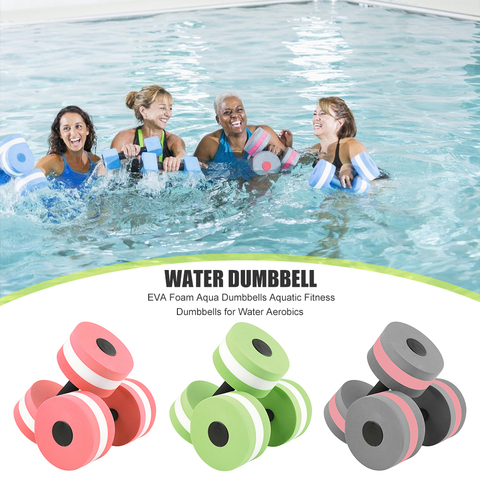 2pcs Foam Water Foating Dumbbell  Pool Aqua Dumbbells Aquatic Water Aerobics Exercise Fitness Dumbbells for Swimming Pool ► Photo 1/6