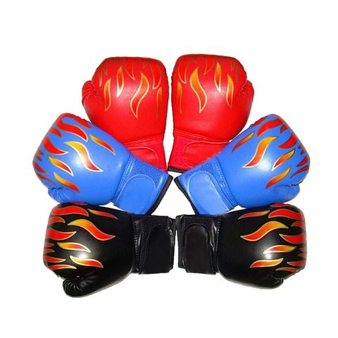 Kids Children Boxing Gloves Professional Flame Mesh Breathable PU Leather Flame Gloves Sanda Boxing Training Glove ► Photo 1/6