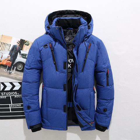 High Quality Winter Men Down Jackets Thick Warm Winter Jacket Hooded Duck Down Coat Men Casual Down Parkas With Many Pockets ► Photo 1/6