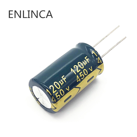 5pcs/lot 120UF high frequency low impedance 450v 120UF aluminum electrolytic capacitor size 18*30 mm 20% ► Photo 1/1