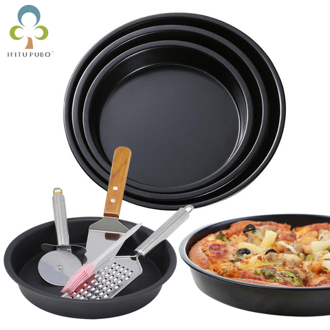 6/8/10 inch Non-Stick Pizza Pan Bakeware Carbon Steel Pizza Plate Round Deep Dish Pizza Pan Tray Mold Mould Baking Tools GYH ► Photo 1/4