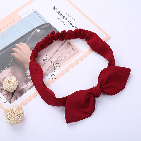 Plain Polyester Rabbit Ear Headband For Women Female High Quality Elastic Bow Hairband Headwear Hair Accessories ► Photo 1/6