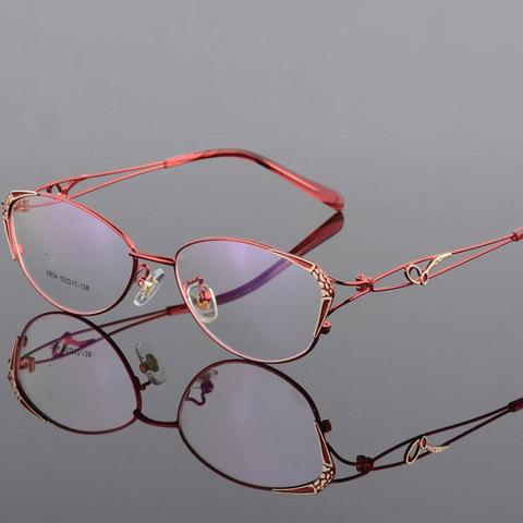 HOTOCHKI Alloy Elegant Women Glasses Frame Female Vintage Optical Glasses Plain Eye Box Eyeglasses Frames Myopia Eyewear ► Photo 1/5