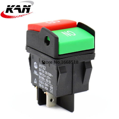 KEDU HY52 250V 12A 4Pins Electric Pushbutton Switch Waterproof Pushbutton Machine Saw Cutter Drill On Off Switches Control Box ► Photo 1/5