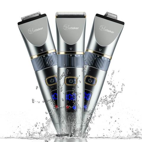 HATTEKER Professional Hair Clipper Waterproof Hair Trimmer 3 in 1 Men grooming kit Ceramic Blade Male Haircut Machine Shaver ► Photo 1/6