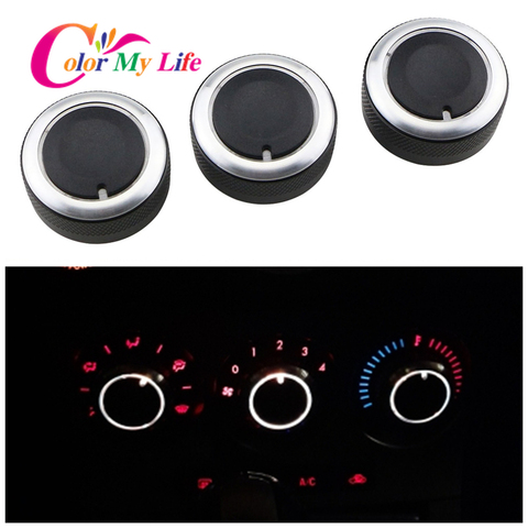 Color My Life 3Pcs Air Conditioning Knob AC Knob Heat Control Switch Button for Mazda 3 BL 2010 2011 2012 2013 Car Accessories ► Photo 1/6