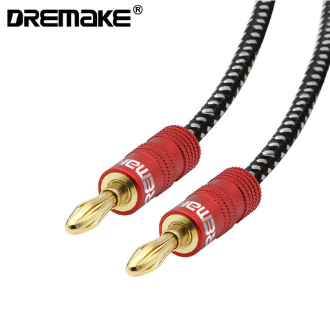 Hifi Braided Speaker Wire with Gold Plated Banana Plugs High Strand Count Pure Copper OFC Speaker Cable ► Photo 1/6
