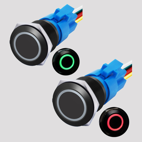 5V 12V 24V 220V LED Locking 16mm Waterproof Metal Push Button Switch maintained metal switch Latching push button ► Photo 1/6