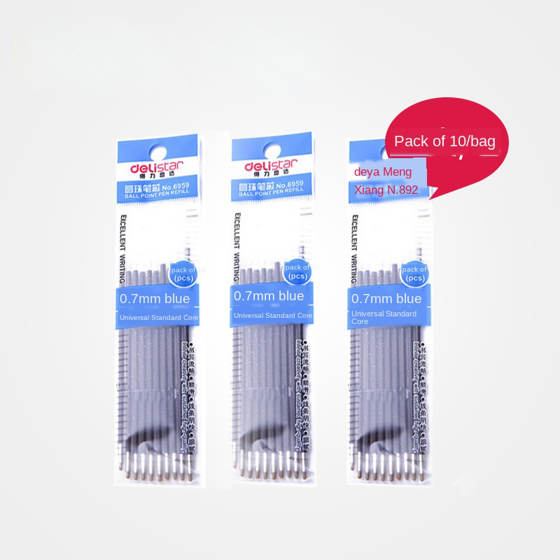 Ball Point Pen Refills Press Ball Point Pen Replacement Refills 10pcs/lot Blue Ballpoint Pen Refills 0.7mm Writing Tool ► Photo 1/5