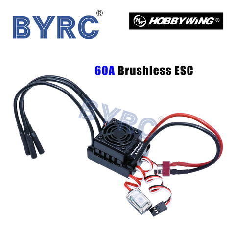 HOBBYWING  WP-10BL60-RTR 60A Waterproof ESC 2S 3S  BEC 6V/3A Brushless Lipo NiMH  For 1/10 Scale Models Remote Control RC Car ► Photo 1/6