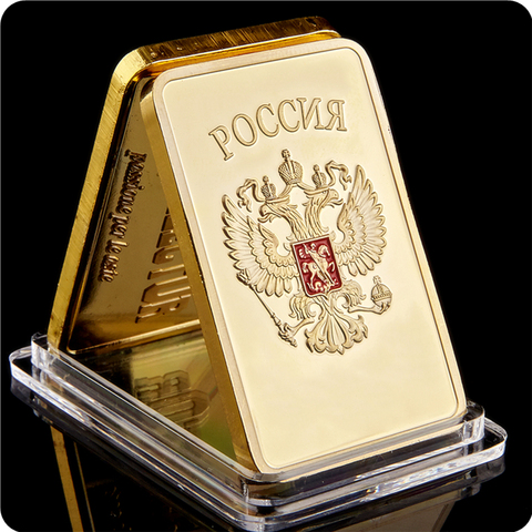 Gold Bullion Bar USSR National Emblem Gold Bar Soviet Commemorative Souvenir Coin Metal Decoration Gifts ► Photo 1/3