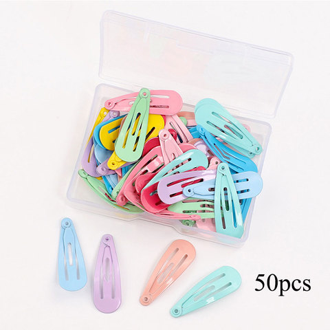 50Pcs/Box Mini Hair Clips Child Metal Hairgrip Solid Color Kids Snap Hairpins Baby Hair Barrettes Colorful Hair Accessories ► Photo 1/6