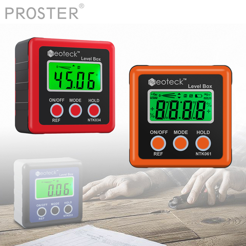 Proster Precision Digital Level Box Measurment Tool Digital Angle Gaug 4*90° LCD Protractor Magnetic Base Inclinometer Test Tool ► Photo 1/6