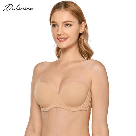 Delimira Women's Multiway Strapless Full Figure Underwire Contour Plus Size Bra ► Photo 1/6