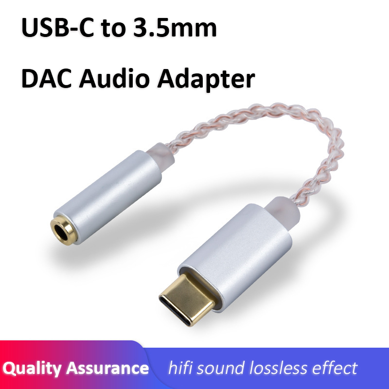 HIFI DAC earphone Amplifier USB Type C to 3.5mm Headphone Jack Audio Adapter Z 