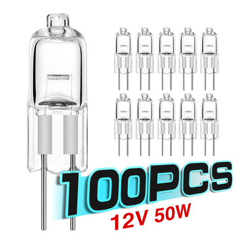 100PCS G4 halogen led lamp 12v 20w 35W 50w halogen bulb bombillas lampada led lamparas G4 light bulb chandelier spotlight decor ► Photo 1/6