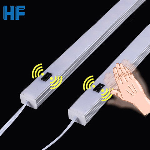 LED Under Cabinet Light Hand Sweep WaveSensor Night lamp 12V  LED Bar Light For Bedroom,Kitchen Closet,Wardrobe,Stairs,Path ► Photo 1/5