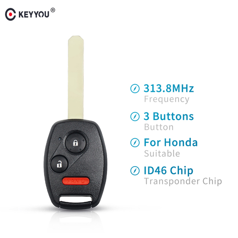 Dandkey Remote Car Key 2+1/3 Buttons ID46 Chip For Honda CR-V 2007 2008 2009 2010 2011 2012 2013 ► Photo 1/6