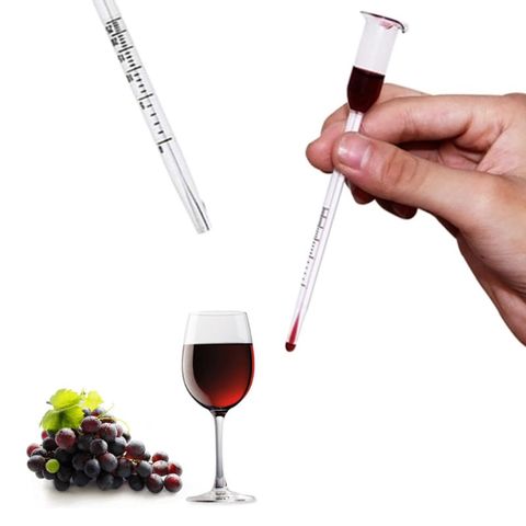 Wine Making Alcohol Meter Tester For Wine Alcohol with Thermometer Measure Test Concentration Meter 13cm Glass ► Photo 1/6