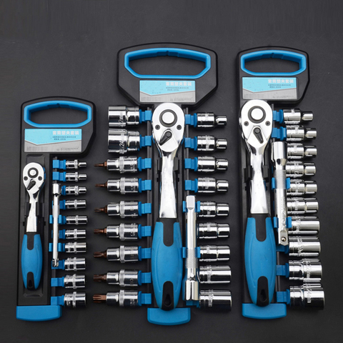 Combination Set Chrome Steel Vanadium Ratchet Set  Wrench  Cycle Socket Wrench Kit ► Photo 1/6