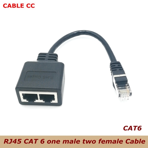 Eight core network cable distributor one point two adapter network extender CAT6 / CAT5 RJ45 simultaneous Internet IPTV broadban ► Photo 1/6
