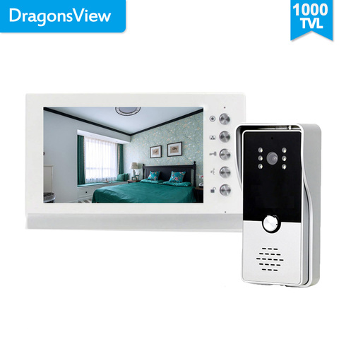 Dragonsview 7 Inch Video Door Phone Doorbell Intercom System with Camera 1000TVL Unlock Talk Waterproof ► Photo 1/6
