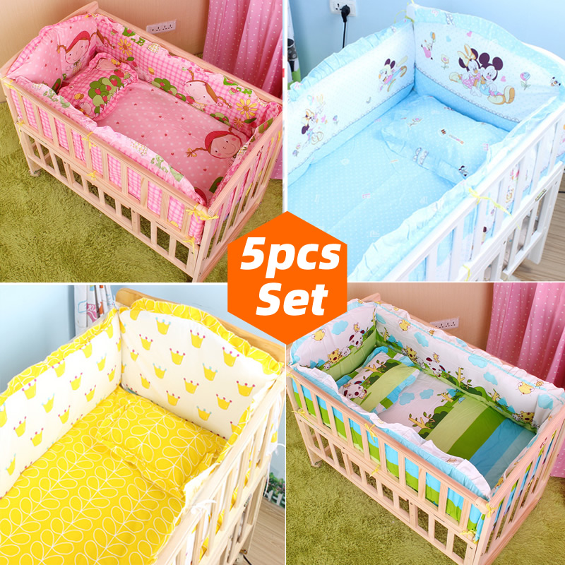 6Pcs/set Baby Bed Bumper Crib Bumper Cradle Bumper Toddler Kids Bed Bedding Set