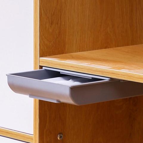 Self Stick Pencil Tray Desk Table Storage Drawer Organizer Box Under Desk  Stand.