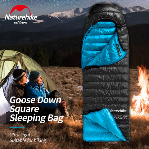 Naturehike CW400 Goose Down Square sleeping bag ultra light camping hiking Winter thicken Warm Sleeping Bags ► Photo 1/6