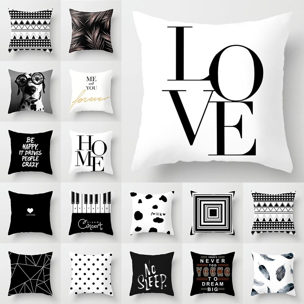 Black&White Geometric Throw Cover Pillow Cushion Square Case Decor Nordic Styles 