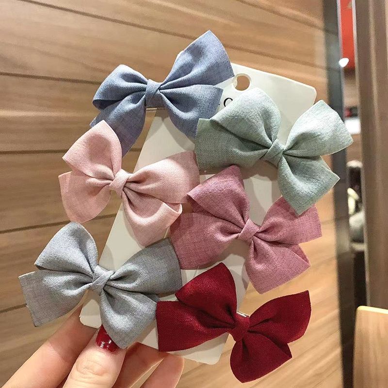 6Pcs Hair Clips Snaps Hairpin Girls Baby Kids Hair Bow Accessories Gift Cute 