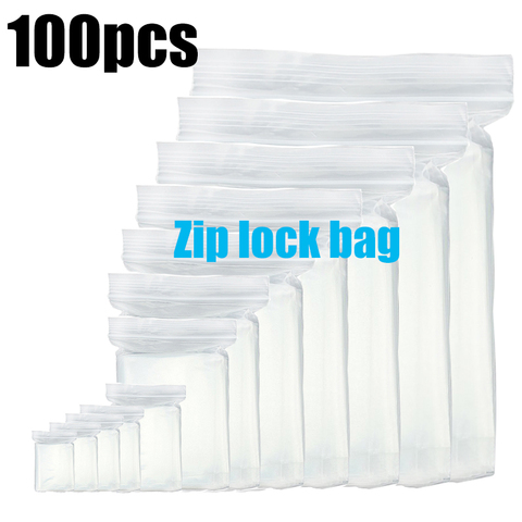 100pcs/lot Clear Heavy-Duty Thick Zip Lock jewelry Gift Package Storage Bag Ziplock Plastic Reclosable Poly Bag Thickness 0.12mm ► Photo 1/6